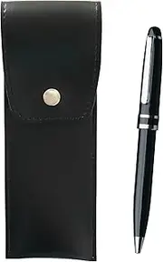 T23-BRS-B-SA2002BP-B-3 Round Button Japanese Pen Case Black Midnight Rotating Ballpoint Pen Set of 3