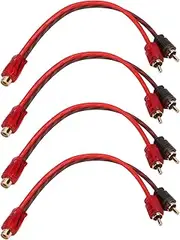 car Female 2 Male Adapter y Splitter Speaker Cable 20cm for Device with 3. 5mm