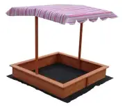Wooden Toy Sand Pit with Adjustable Canopy