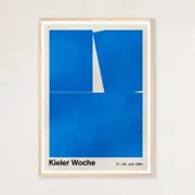 Galrie Kieler Woche 1964 Regatta Poster by Hans Hillmann - Nautical Art, Wood Frame, 50 x 70cm (20 x 28inch)