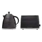 Westinghouse Plastic 1.7L Kettle & 2 Slice Toaster Pack (Black)