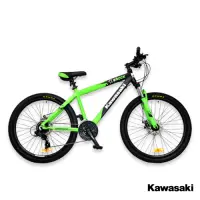 在飛比找Yahoo奇摩購物中心優惠-Kawasaki 26吋24速SHIMANO雙碟煞鋁合金避震