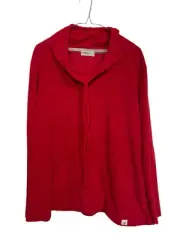 NWT Bearpaw Red Velour Funnel Neck Size Extra Large Pullover Sweater Cozy Warm