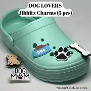 DOG LOVERS THEME Jibbitz Charms for Crocs, Wrist bands and Key chains- 5 pcs