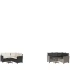 Garden Sofa with Table and Cushions L-shaped Outdoor Sofa Poly Rattan vidaXL