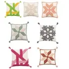 Tufted Throw Pillow for Case with Tassel Colorful Geometric Snowflake Cushion Co