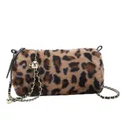 New Plush Ladies Messenger Bags Women Shoulder Bags Leopard Pattern Female Crossbody Bags Fashion Coin Purses for Girls Handbag