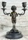 Art Deco Mythology Satyr standing on Turtle Bronze Sculpture Good luck Decor