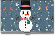 [LKHDS] Slim Aluminum Alloy Business Card Holder Merry Christmas Cute Snowman Pocket Business Card Case Portable Business Card Wallet Business Card Holders Handheld Card Box for Women Men, style, One