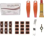 Bike Tire Patch Kit - Repair Set, Mountain Tube Fixing Kit | Adhesive Puncture Solution with Metal Rasp, Gear for Cyclists, Beginners, Travel Partners
