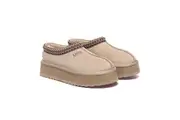 AUSTRALIAN SHEPHERD UGG Slippers Sheepskin Wool Ankle Platform Tazzy Hippie Sand