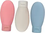 Healeved 3Pcs Travel Lotion Bottles Refillable Squeezable Containers for Shampoo Conditioner Toiletries Leakproof Design for Camping Gym Swimming