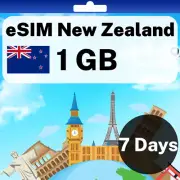 eSIM New Zealand - 1 GB - 7 Days - Travel eSIM | QR code activation