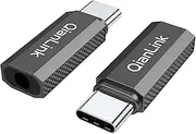 QianLink USB C to 3.5mm Female Audio Jack Adapter, (2-Pack) USB C to Aux Dongle Cord for Google Pixel 8/7/6/5, OnePlus 9/8/7T/7 Pro, MacBook Air/Pro, iPad Pro, Galaxy S22/S21/