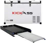 KickAss 75L Portable Camping Fridge/Freezer & Premium Fridge Slide/Table Combo
