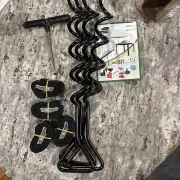 Trampoline Anchor Kit Tie Down System with Spiral Ground Anchor Stakes Tent Etc