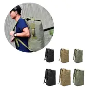 Barrel Canvas Backpack Travel Rucksack Shoulder