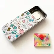 Magnetic Sewing Needle Box Flower Yarn Butterfly Pattern and Adorable Envelope Needle Minder for Cross Stitch Embroidery Needlecraft
