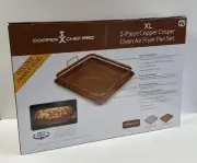 Copper Chef XL 2 Piece Crisper Deluxe Family Size Oven Air Fryer Pan Set NEW