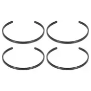 4pcs Bracelet Blanks, Black Blank Titanium Steel Tags DIY Engraving 2.8x0.16"