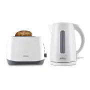 Sunbeam White TAP0002WH Toaster & KEP0007WH Kettle Bundle
