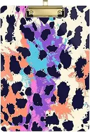 Cheetah Prints Purple Vivid Waterproof clipboard Standard Hole for Soccer Truck Driver Tablas para escribir Size 9 x 12