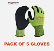 Pack 5 Maxisafe G-Force Ultra C5 HiVis Cut Resistant Synthetic Gloves - Size: S