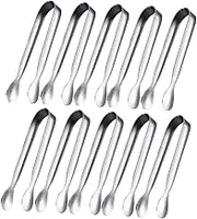 10Pcs Stainless Steel Fruit Tongs Ice Cube and Sugar Cube Clips Practical and Easy to Use for Serving Appetizers and Daily Ice Mirror Polished Finish