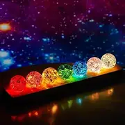 7 Core Memories Lamp, Ice Cracked Balls Core Memory Lamp,3D Crystal Night Light Sleep Lamp Decorative USB Lights,40mm Healing Sphere Balls Decorative USB Lights,7 Chakra Lamp with Stand (7 Color)