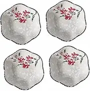 PEPLAYTAL 4pcs Japanese Styled Dishes for Sauces Appetizers Seasonings Versatile Condiment Plates for Dipping Serving Table Decor