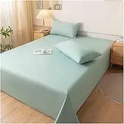 Waterproof Bed Sheet Flat Sheets Soft Bedspread Mattress Protector Sheet for Twin Full Queen Size Bed(Dark Green,200x230cm)