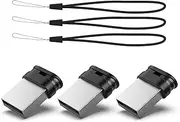 [RAOYI] 3 Pack 32GB USB Flash Drive, USB 2.0 Mini Fit Memory Stick Ultra Slim Thumb Drive Jump Drive Zip Drive Pen Drive with Lanyard-Black