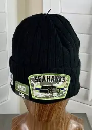 New Era NFL Seattle Seahawks Salute To Service Knit Beanie Hat/Cap - OSFM - New