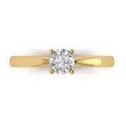 14K Yellow Gold Solitaire Promise Ring, 0.5 ct Round Cut Simulated Diamond