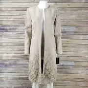 NWT Anne Klein Women's Jacquard Fluer Topper Taupe Sz 6 Duster Jacket