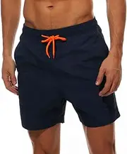 [SONGDAI] Men's Quick Drying Swim Trunks Elastic Waistband Swimming Shorts Men's Swimwear Mesh Lining Board Shorts