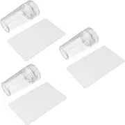 Baluue Diy Nail with 3 Sets Clear Nail Stampers Scraper for Manicure Supplies