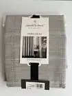 Hearth & Hand with Magnolia Tan & White Stitch Windowpane Shower Curtain NEW