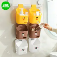 在飛比找momo購物網優惠-【LINE FRIENDS】熊大莎莉造型懸掛式收納籃置物籃(