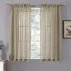 Short Sheer Curtains Living Room Linen Textured Curtain Sheers Light