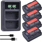 HOMERW 2280mAh NP-FZ100 Battery + Dual USB Charger Compatible with Sony Cameras - A9, A7R III, A7 III, A6600, BC-QZ1(4 Battery 1 Charger)