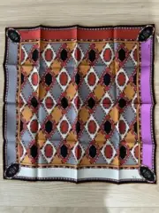 NEW Emilio Pucci small scarf 41cm 15″ silk logo Pucci pattern black JAPAN