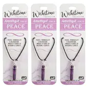3PK Wishstone Collection Amethyst Stone of Peace Spiritual Key Charm/Ring Pink