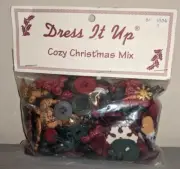 Snowmen, Trees, Snowflakes Dress It Up Cozy Christmas Mix Buttons #2863 NEW 6oz