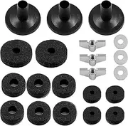 LxcshLjx 21Pcs Cymbal Replacement Accessories, Parts, Frame Drum Felt Mat Set, Hi-Hat Clutch, Cup, Stand Sleeves With Washer and Base Wing Nuts