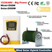 3000W Solar PV Regulators DC 12V 24V 48V Wind Turbine MPPT Charge Controller LCD