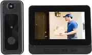 Video Doorbell Camera with Monitor Screen, 1080P HD Night Vision Wireless WiFi Doorbell Intercom System with 170 Wide Angle Lens, 2 Way Talk, Smart Doorbell Kit for Home