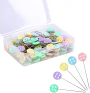 200 PCS Flat Head Pins, Straight Pins, Sewing Pins for Fabric, Button Colored...