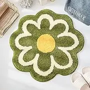 Non Slip Bath Mat for Bathroom,Absorbent Bath Rug Bathmat,Cute Flower Shaped Bathroom Rug Shower Rug,Soft Tufted Bathroom Mat