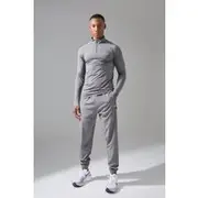 Mens Charcoal Man Active Quarter Zip and Jogger Tracksuit